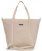 Bőr táska shopper bag Vittoria Gotti bézs V2939